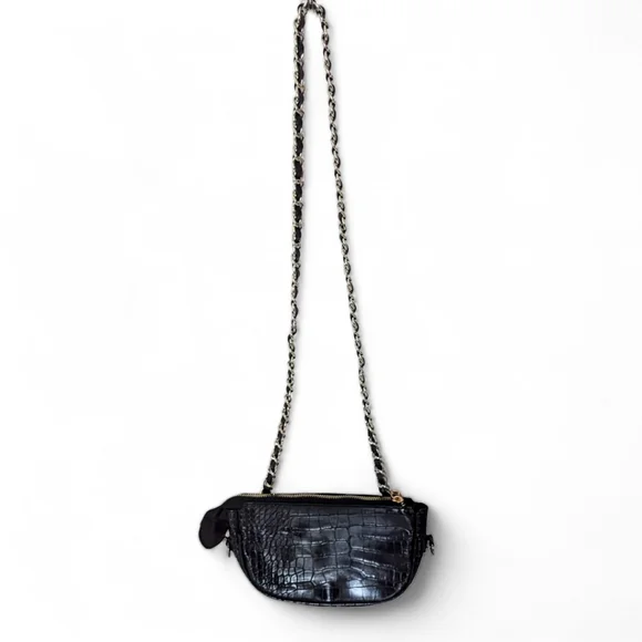 🐊Cute, Black Alligator Skin-Look Crossbody Bag w/ Matching Coin PurseUnbranded - Picture 5 of 10